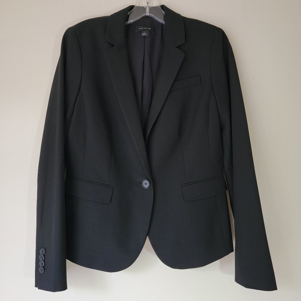 Ann Taylor, Black Blazer/ Suit Jacket, Size 4
